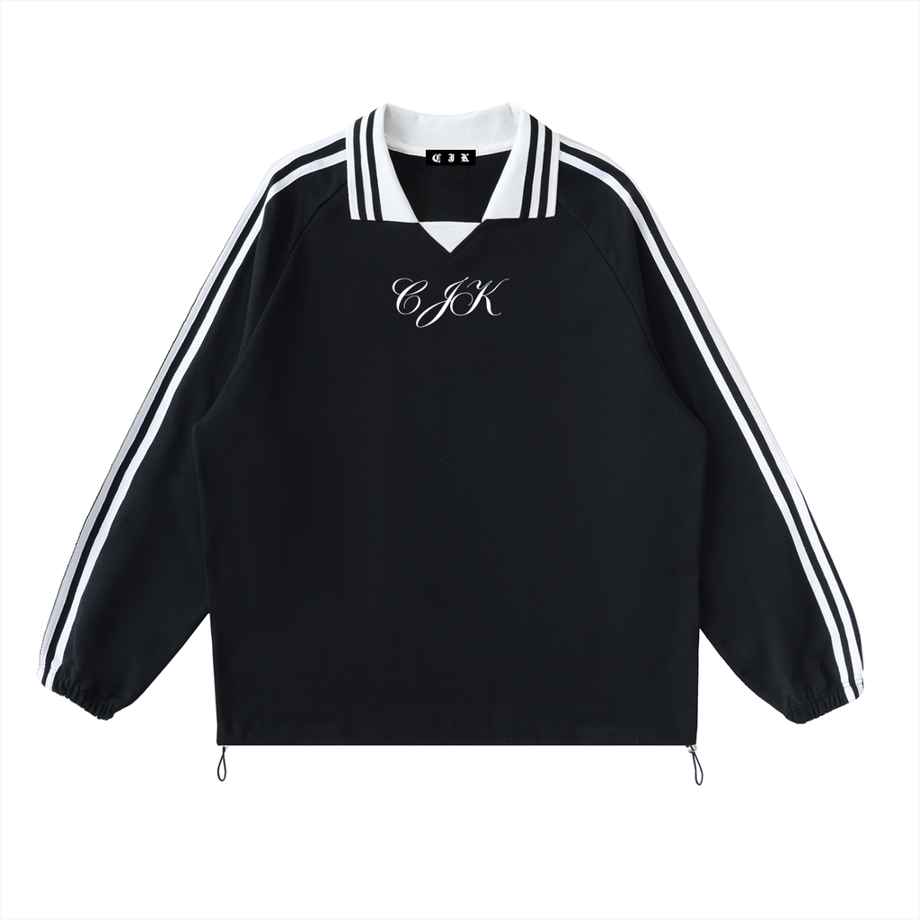 CJK Striped Collar Crew Neck