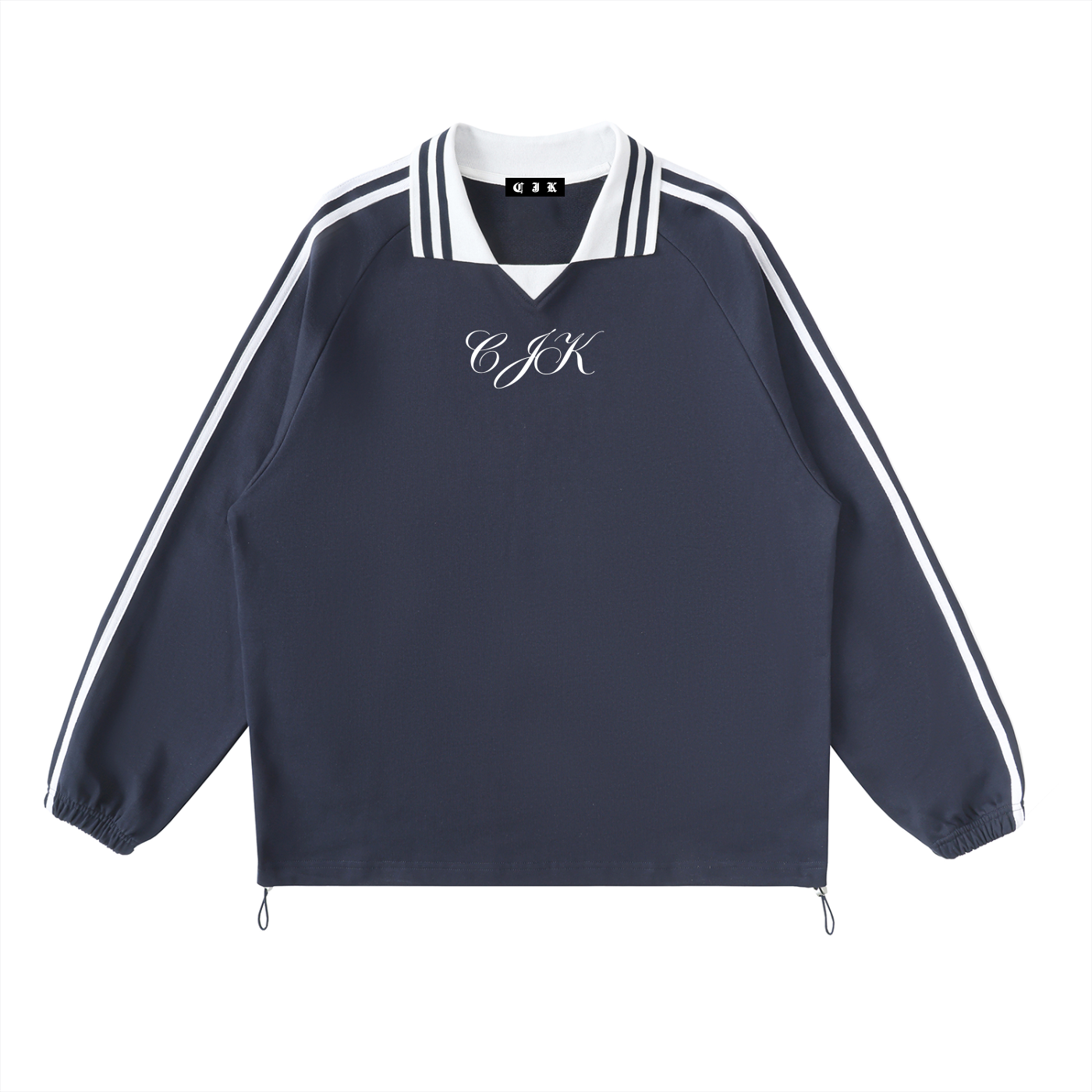 CJK Striped Collar Crew Neck
